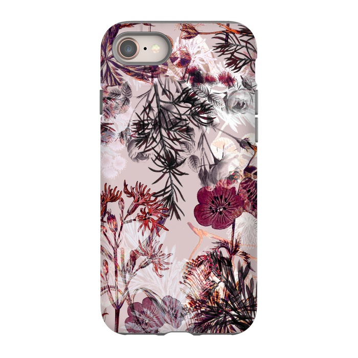 iPhone 8 StrongFit Blush pink botanical illustration by Oana 