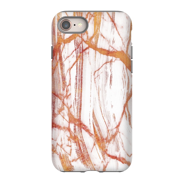 iPhone 8 StrongFit White marble with golden cracks by Oana 