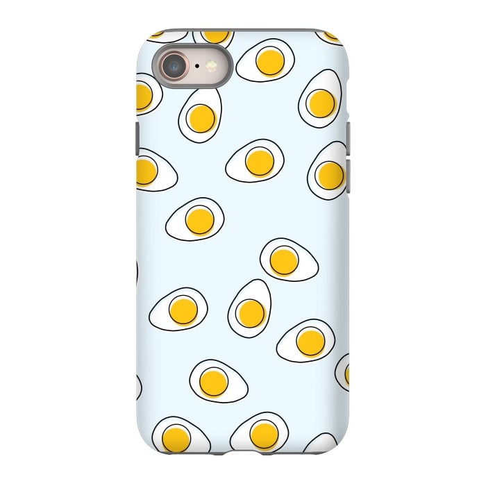 iPhone 8 StrongFit Cute Eggs on Blue Background by Karolina