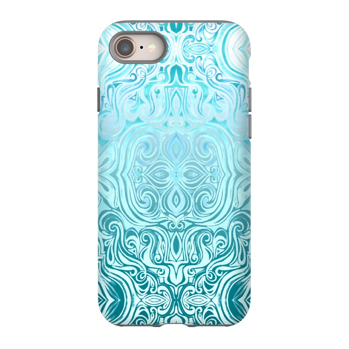 iPhone 8 StrongFit Twists & Turns in Turquoise & Teal by Micklyn Le Feuvre
