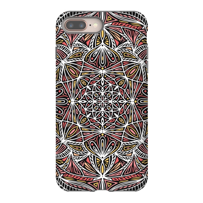 iPhone 8 plus StrongFit Colorful Mandala Pattern Design 20 by Jelena Obradovic