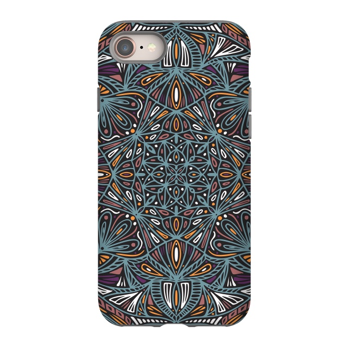 iPhone 8 StrongFit Colorful Mandala Pattern Design 21 by Jelena Obradovic