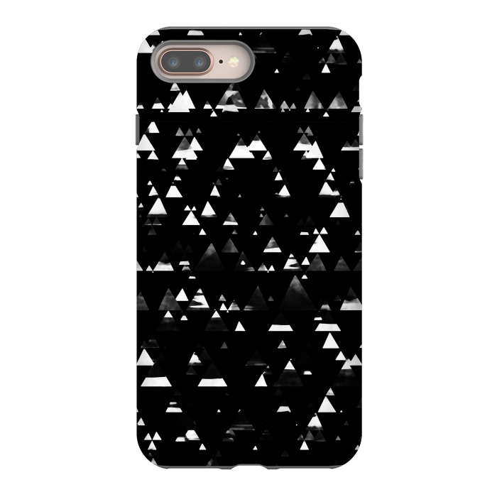 iPhone 8 plus StrongFit Black and white graphic triangles pattern by Oana 