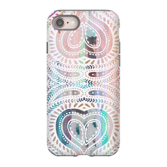 iPhone 8 StrongFit Ethnic pastel paisley doodles by Oana 