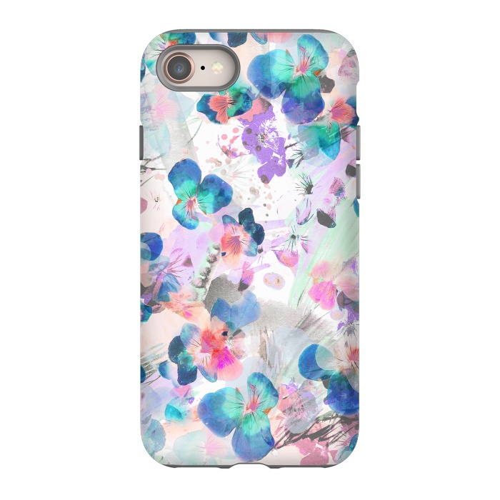 iPhone 8 StrongFit Watercolor pansy petals illustration by Oana 