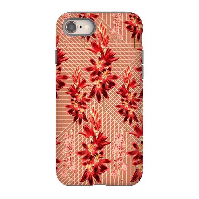 iPhone 8 StrongFit Brown Floral Print by Zala Farah
