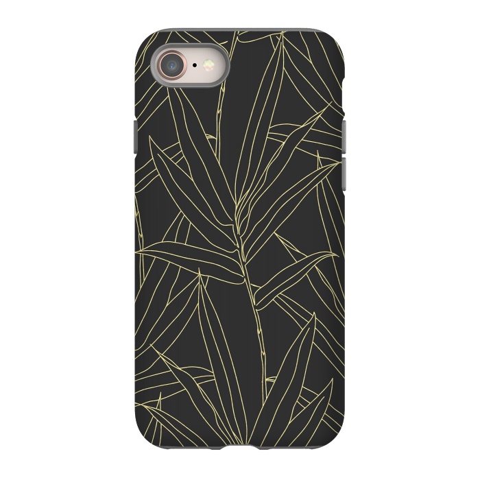 iPhone 8 StrongFit Elegant bamboo foliage gold strokes design  by InovArts