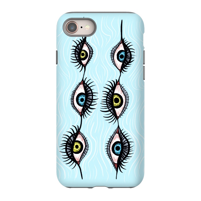 iPhone 8 StrongFit Creepy Weird Eye Garlands Cool Surreal Art by Boriana Giormova