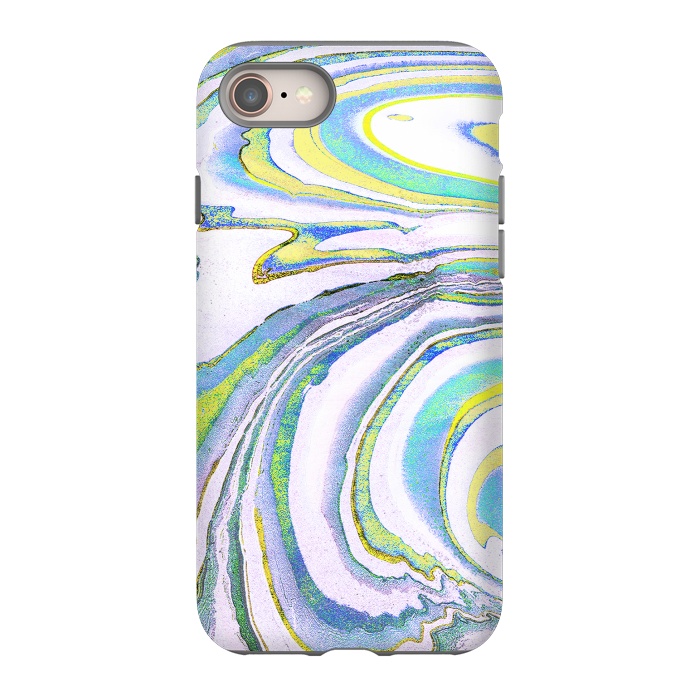 iPhone 8 StrongFit Colorful marble festival stripes by Oana 