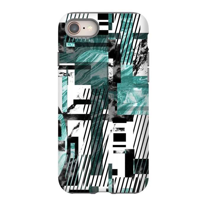 iPhone 8 StrongFit Abstract geometric marble tiles composition by Oana 