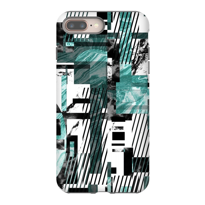 iPhone 8 plus StrongFit Abstract geometric marble tiles composition by Oana 