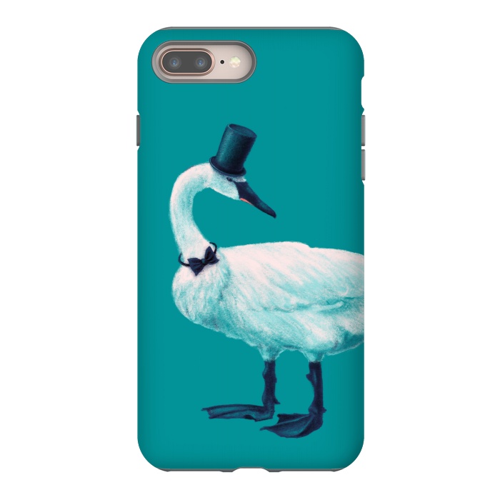 iPhone 8 plus StrongFit Funny Swan Gentleman With Bowtie And Top Hat by Boriana Giormova