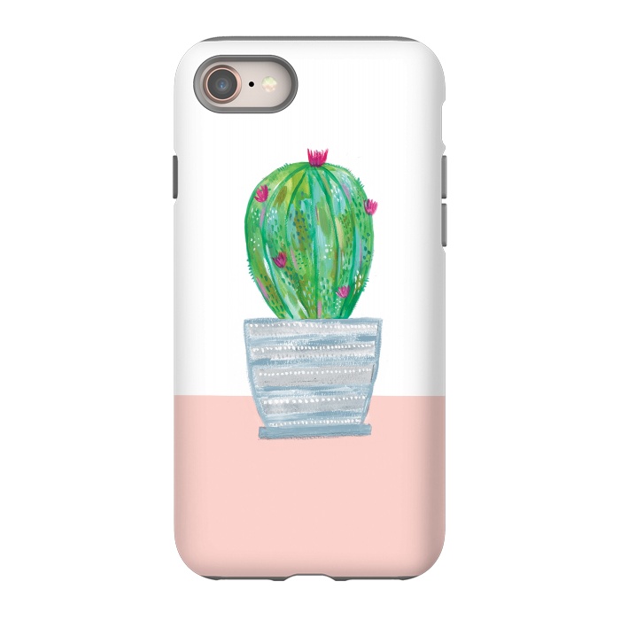 iPhone 8 StrongFit cactus in grey pot by lauradidthis