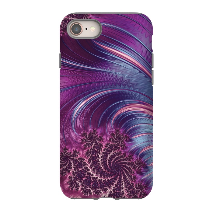 iPhone 8 StrongFit Fantastic Pink Fractal Swirls by Andrea Haase