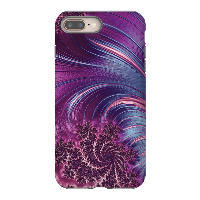iPhone 8 plus StrongFit Fantastic Pink Fractal Swirls by Andrea Haase