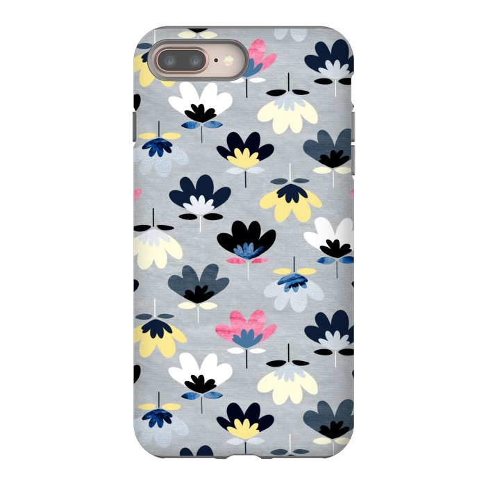 iPhone 8 plus StrongFit Fan Flowers - Cool Colors  by Tigatiga