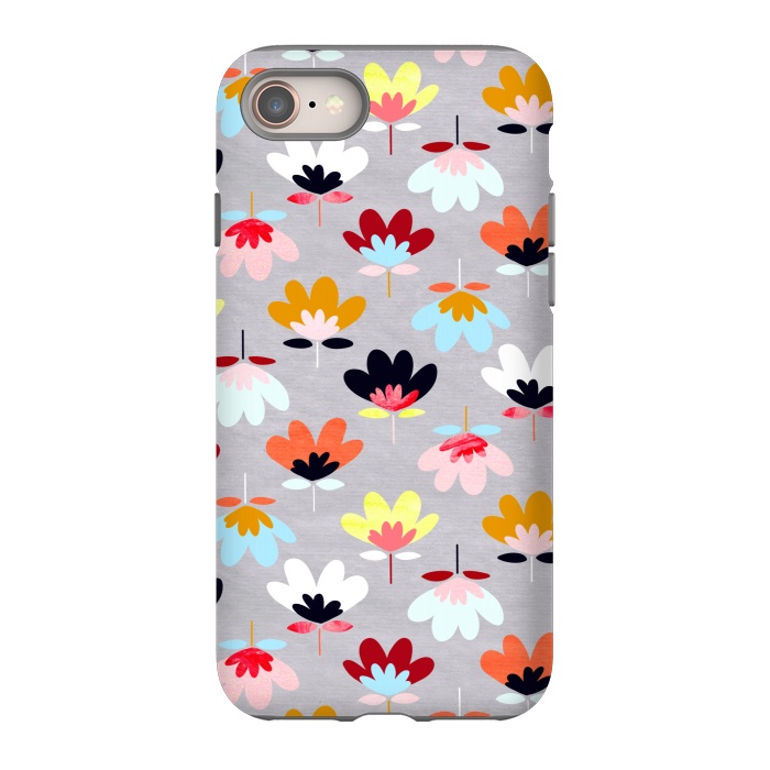iPhone 8 StrongFit Fan Flowers - Warm Colors  by Tigatiga