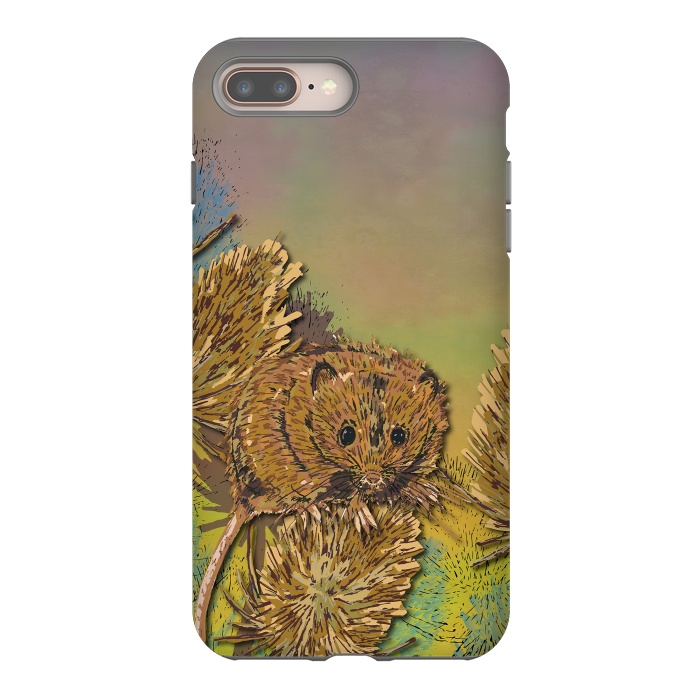 iPhone 8 plus StrongFit Harvest Mouse and Teasels by Lotti Brown