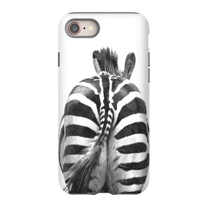 iPhone 8 StrongFit Black and White Zebra Tail by Alemi
