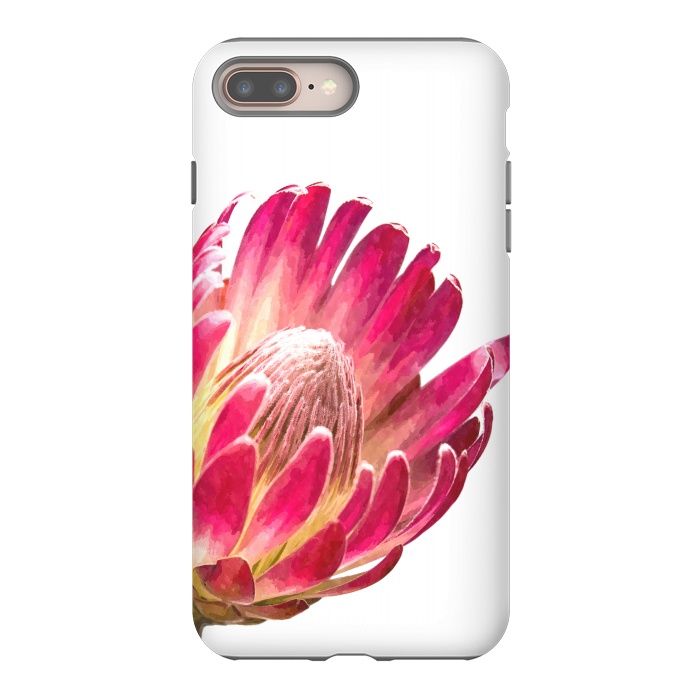 iPhone 8 plus StrongFit Pink Protea Minimal Flower by Alemi