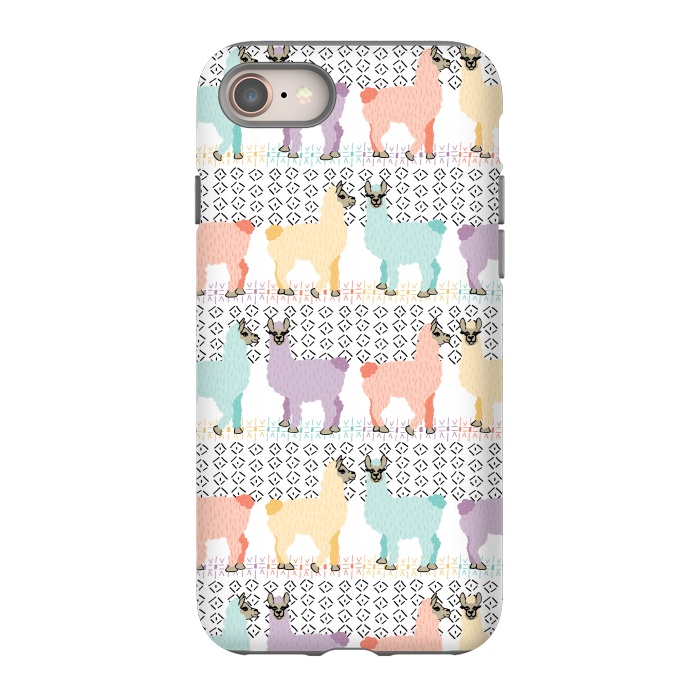iPhone 8 StrongFit Lovely Llamas by Shelley Schmidt