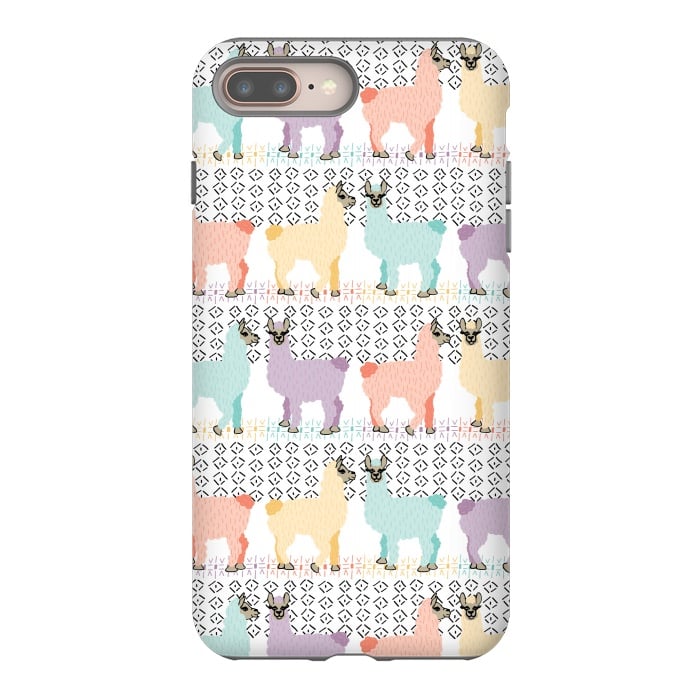 iPhone 8 plus StrongFit Lovely Llamas by Shelley Schmidt