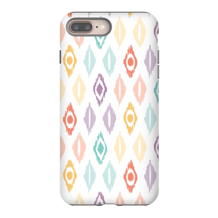 iPhone 8 plus StrongFit Cheerful Ikat by Shelley Schmidt