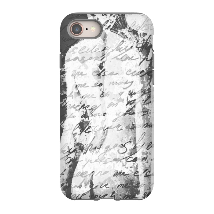 iPhone 8 StrongFit Black and White Woman Painting by Alemi