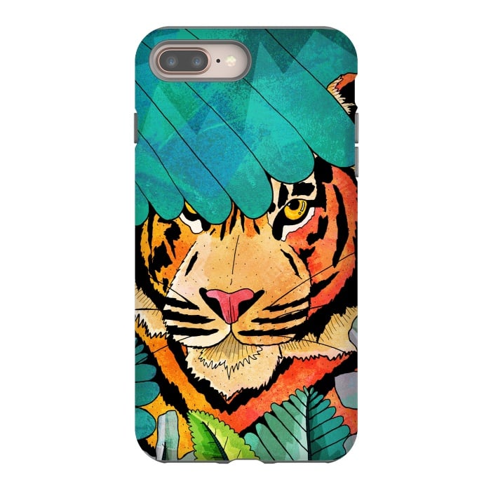 iPhone 8 plus StrongFit Jungle tiger hunter by Steve Wade (Swade)