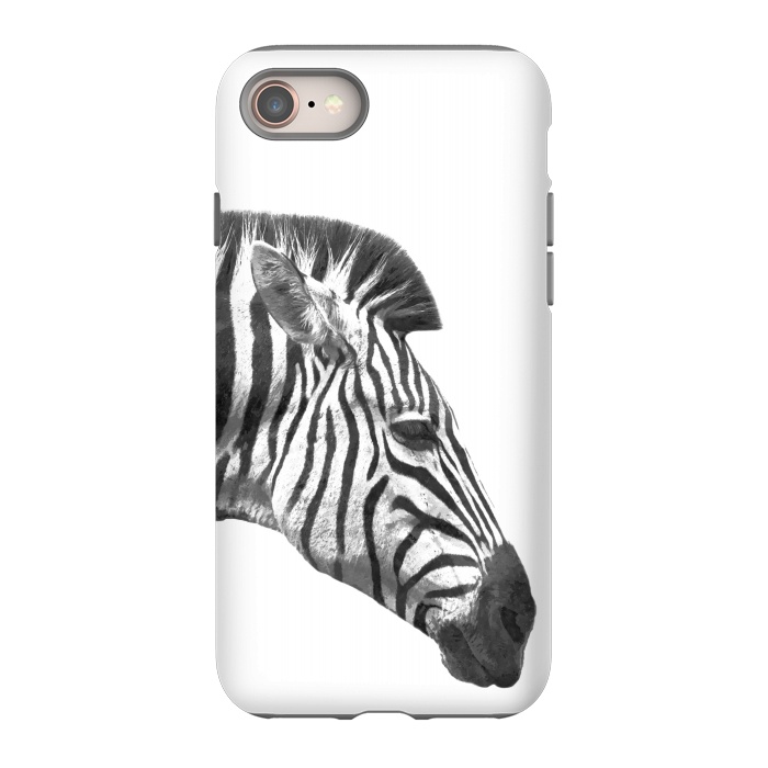 iPhone 8 StrongFit Black and White Zebra Profile by Alemi