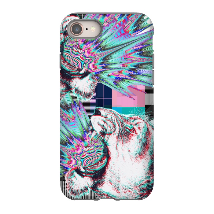 iPhone 8 StrongFit Psychedelic tiger glitch by Oana 