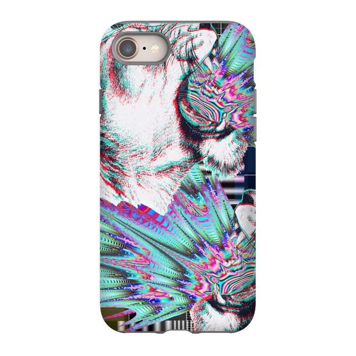 iPhone 8 StrongFit Psychedelic colors tiger roar by Oana 