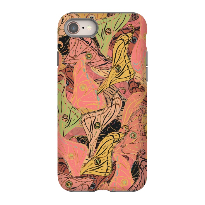 iPhone 8 StrongFit Boho Butterfly Wings in Coral and Yellow by Lotti Brown