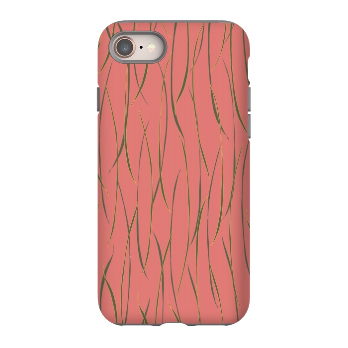 iPhone 8 StrongFit Coral Stripe by Lotti Brown