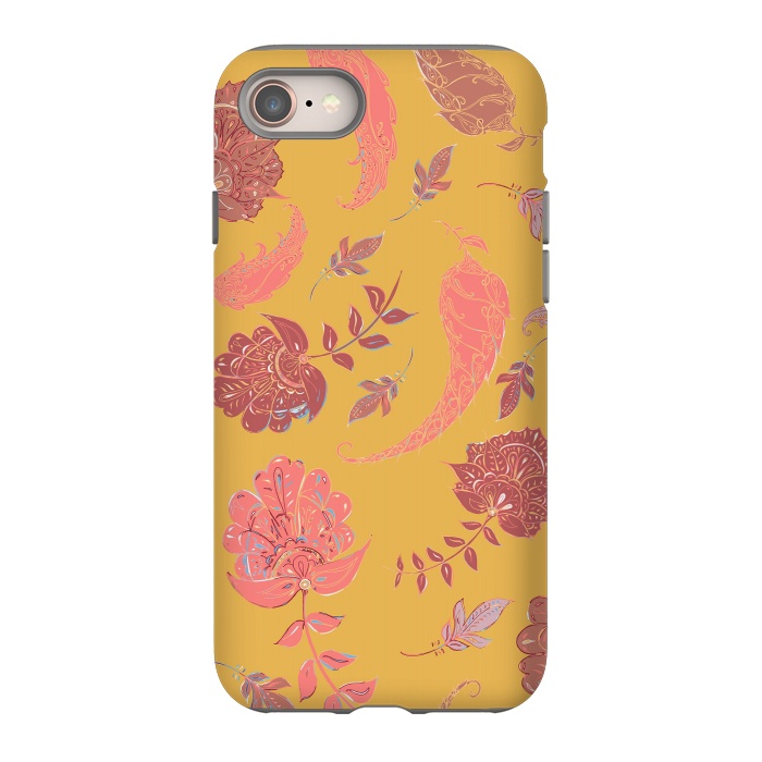 iPhone 8 StrongFit Paradise Pattern - Yellow by Lotti Brown
