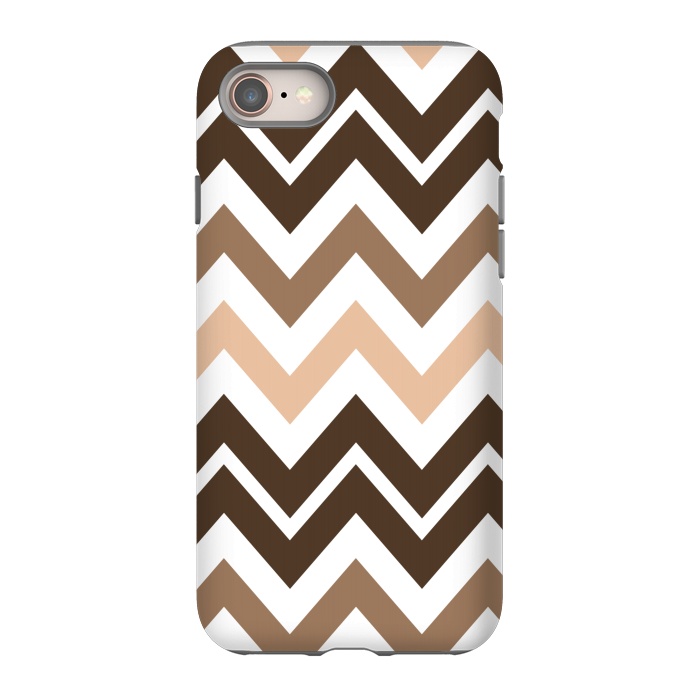 iPhone 8 StrongFit Brown Chevron by Martina
