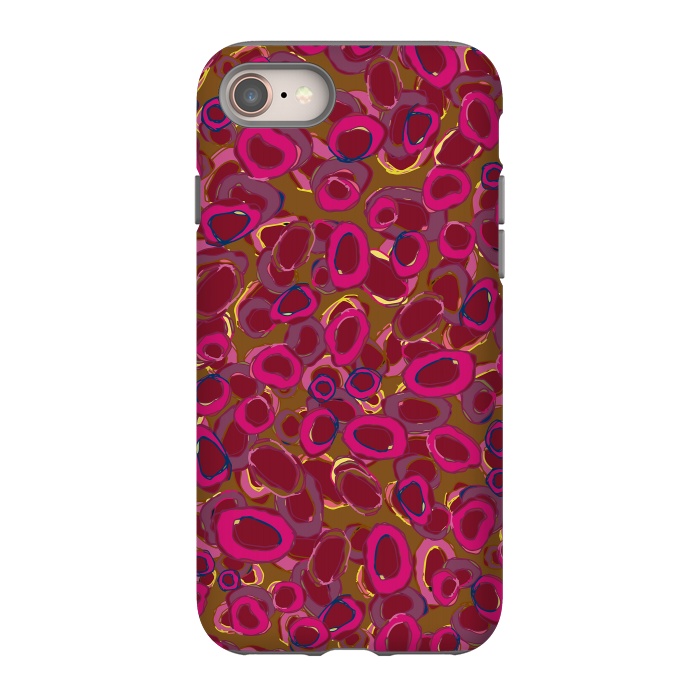 iPhone 8 StrongFit Bold Circles - Red & Pink by Lotti Brown