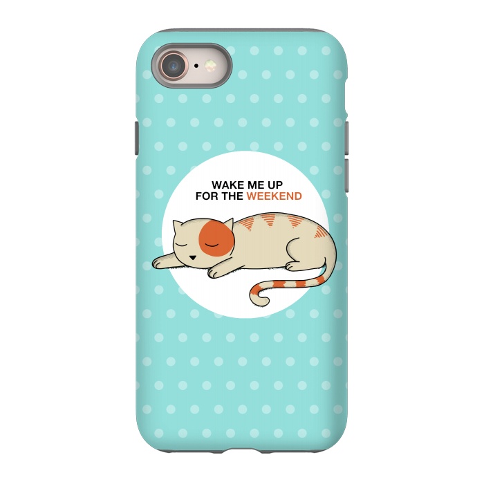 iPhone 8 StrongFit Cat wake me up by Coffee Man