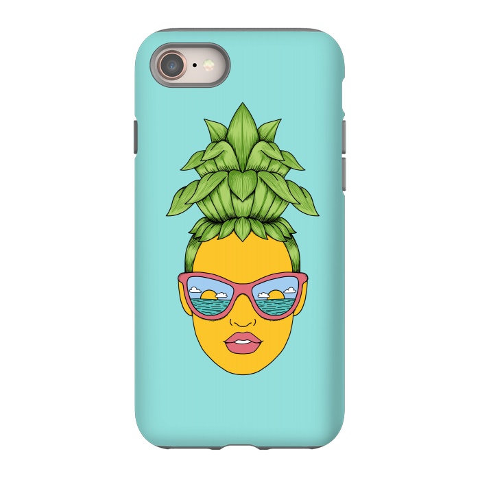 iPhone 8 StrongFit Pineapple Girl by Coffee Man