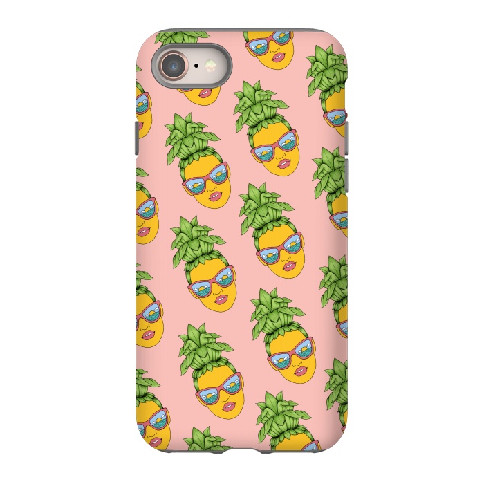 iPhone 8 StrongFit Pineapple Girl Pattern Pink by Coffee Man