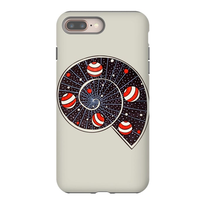iPhone 8 plus StrongFit Spiral Galaxy Snail With Beach Ball Planets by Boriana Giormova