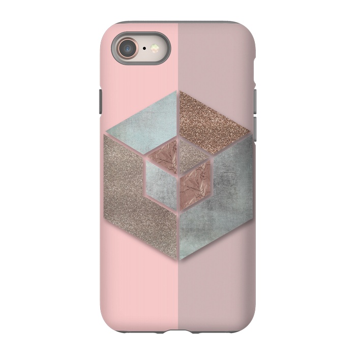iPhone 8 StrongFit Rosegold Blush Geometry 2 by Andrea Haase