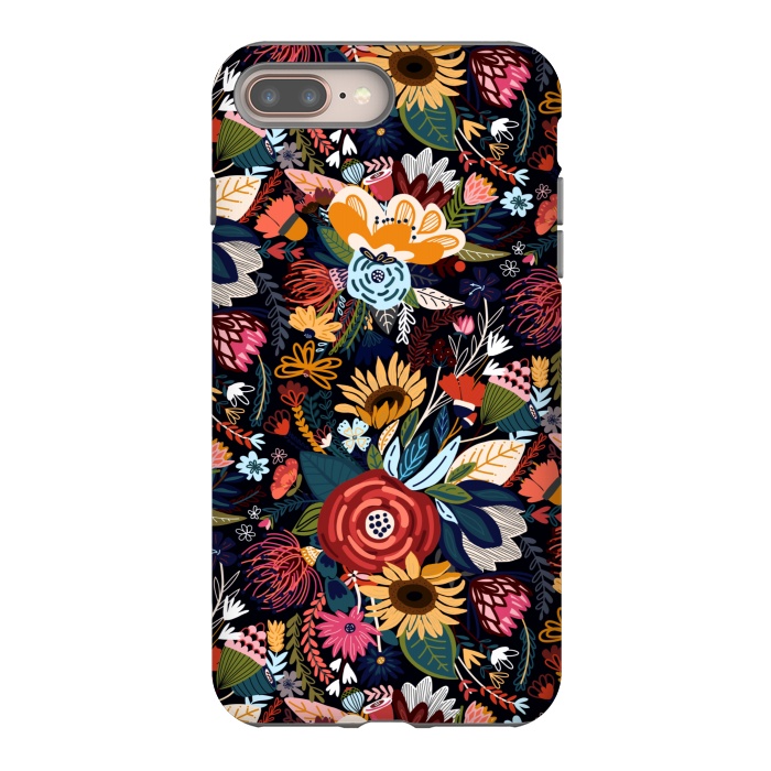 iPhone 8 plus StrongFit Popping Moody Floral  by Tigatiga