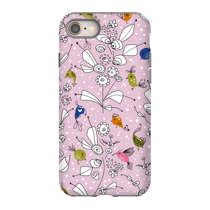 iPhone 8 StrongFit Bye Bye Birdie - Pink by Paula Ohreen
