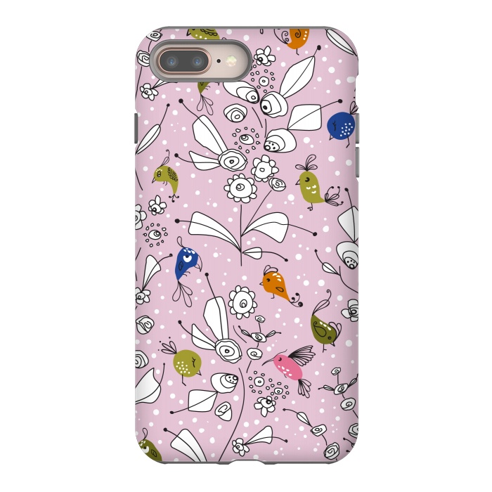 iPhone 8 plus StrongFit Bye Bye Birdie - Pink by Paula Ohreen