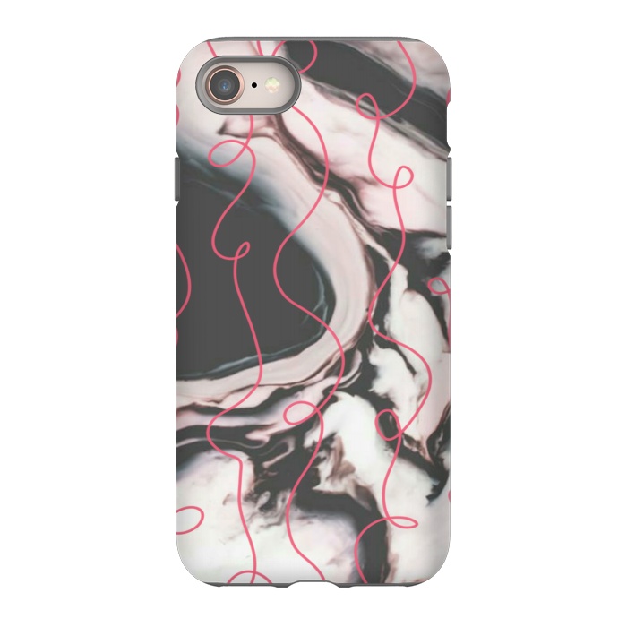 iPhone 8 StrongFit Marble pink curls by CAS