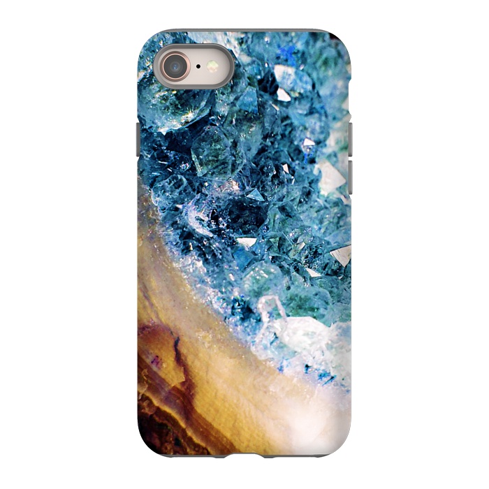 iPhone 8 StrongFit Blue gold precious gemstone by Oana 
