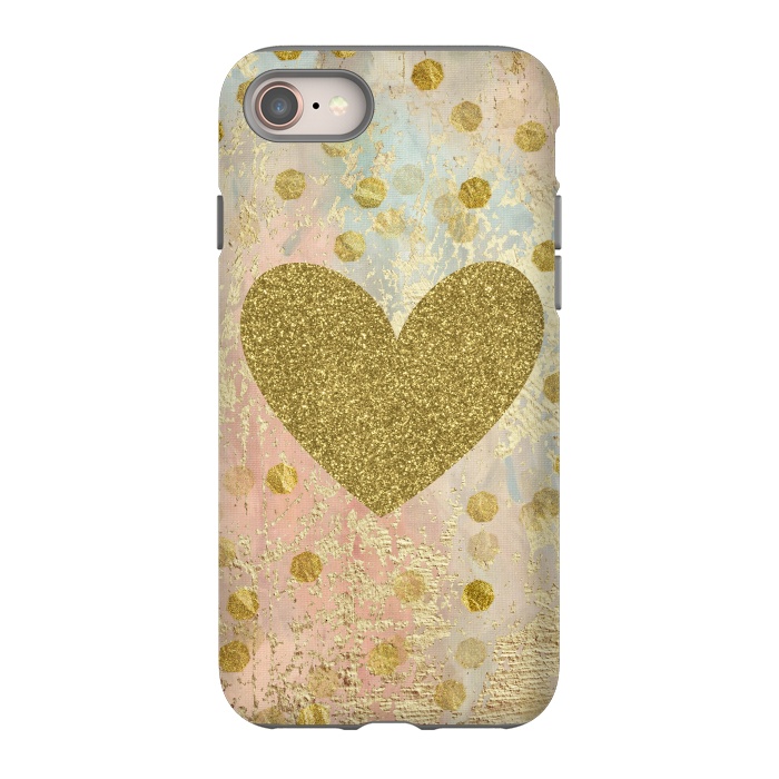 iPhone 8 StrongFit Golden Heart And Sparkles by Andrea Haase