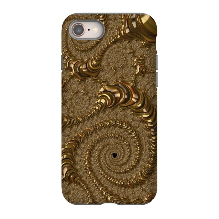 iPhone 8 StrongFit Golden Fancy Fractals by Andrea Haase