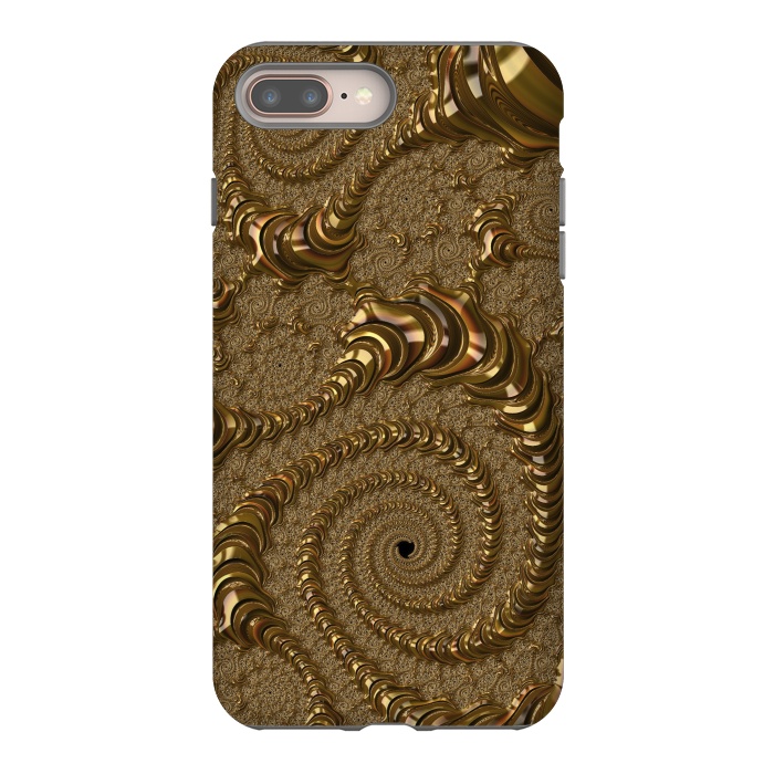 iPhone 8 plus StrongFit Golden Fancy Fractals by Andrea Haase